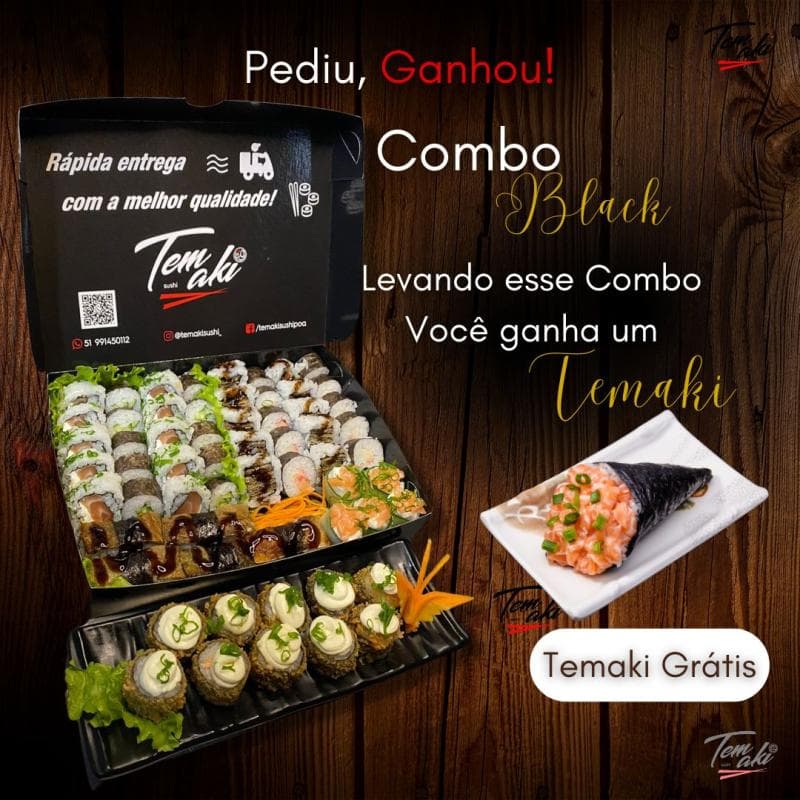 COMBO BLACK 60 PEÇAS + TEMAKI — 60 peças